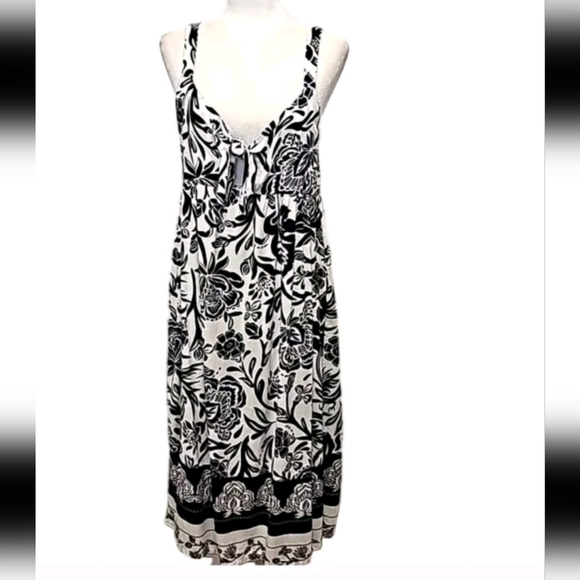 Knox Rose Black & White Floral Empire Midi Sundress,  Sz 4X NWT - Picture 5 of 10